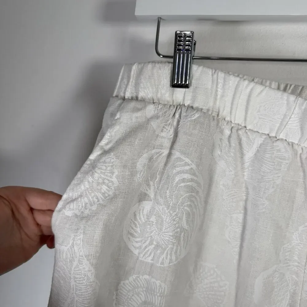 Lilly Pulitzer Daylen Linen Palazzo Pants White Seashell 31" Preppy Womens Med - Picture 5 of 9